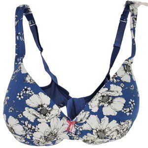 Cacique Lightly Lined Full Coverage Bra Large Floral Pattern Plus size Curvy40DD